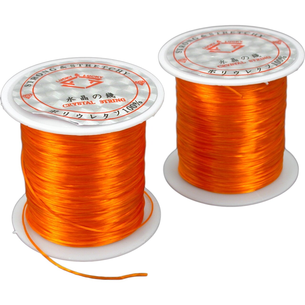 2 65Ft Orange Stretch Elastic Beading Cord 0.5mm 20M